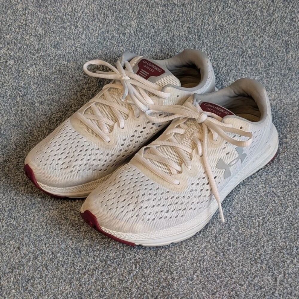 Under Armour Charged Impulse Women's White Athletic Running Sneakers Size 7.5